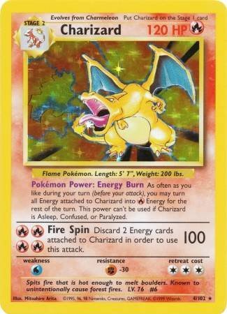Carta Charizard do Base Set