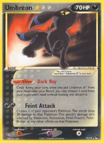 Carta Umbreon Gold Star